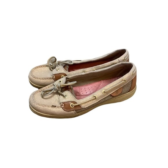 SPERRY Topsiders Tan & Gold Slip On Comfort Everyday Walking Shoe-Size 7.5 - Picture 2 of 14